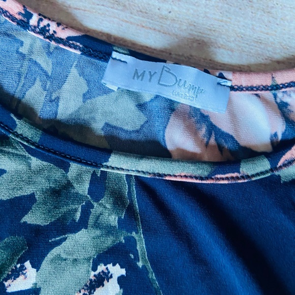 Navy Floral Maternity Dress - Picture 2 of 3